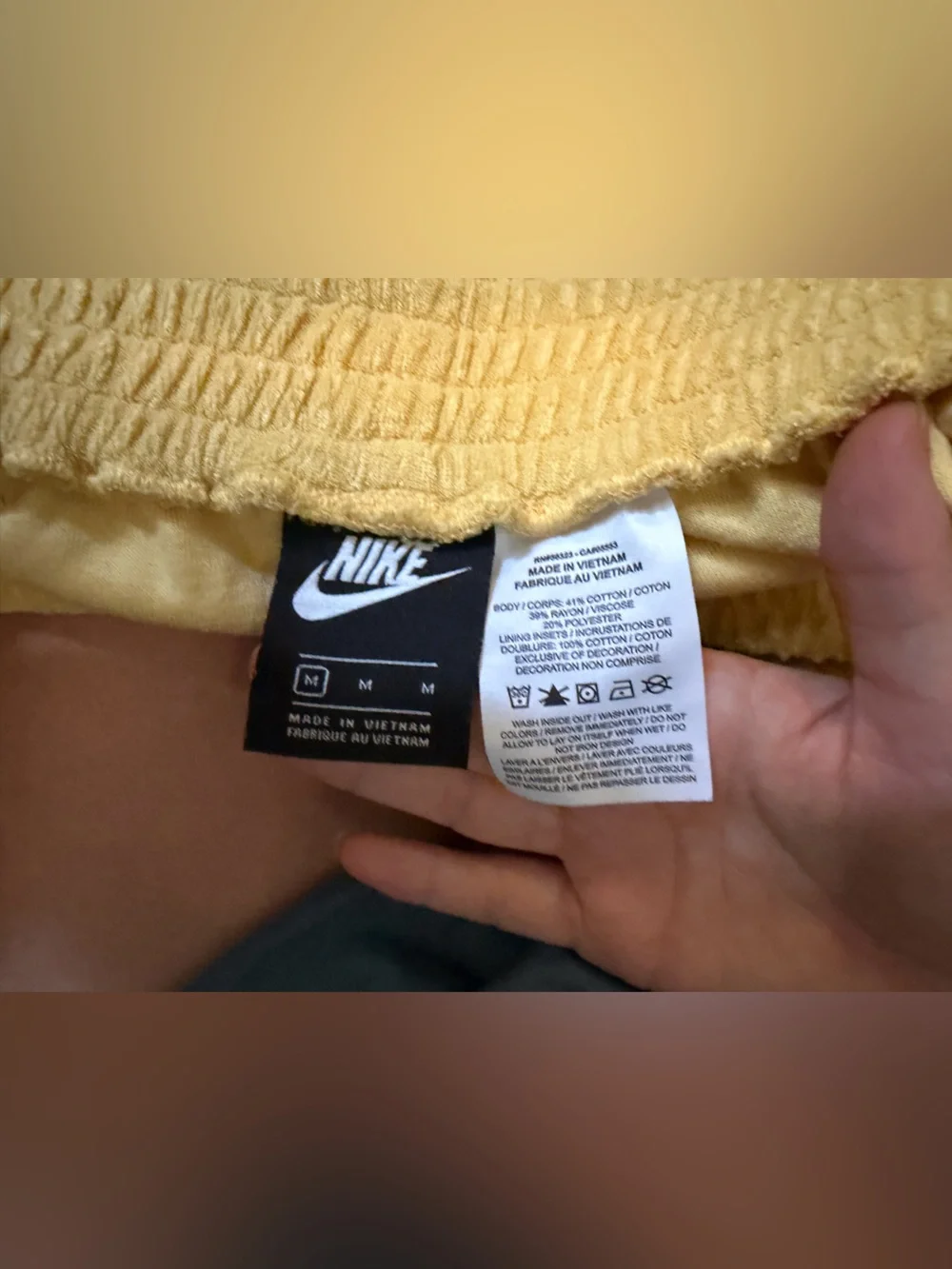 Y2K Vintage Athletic Nike Yellow Velour Shorts — Women’s Medium